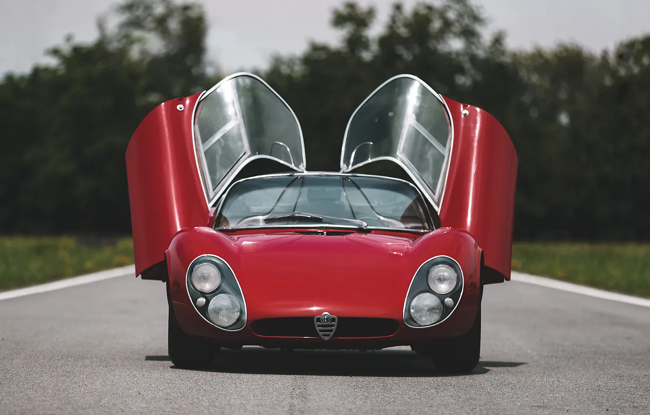 Фото обои Alfa Romeo, 1967, iconic, 33 Stradale, Tipo 33, Alfa Romeo 33 Stradale Prototipo