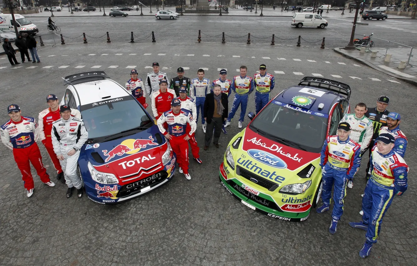 Фото обои Ford, Форд, Ситроен, Citroen, Focus, WRC, Rally, Команды