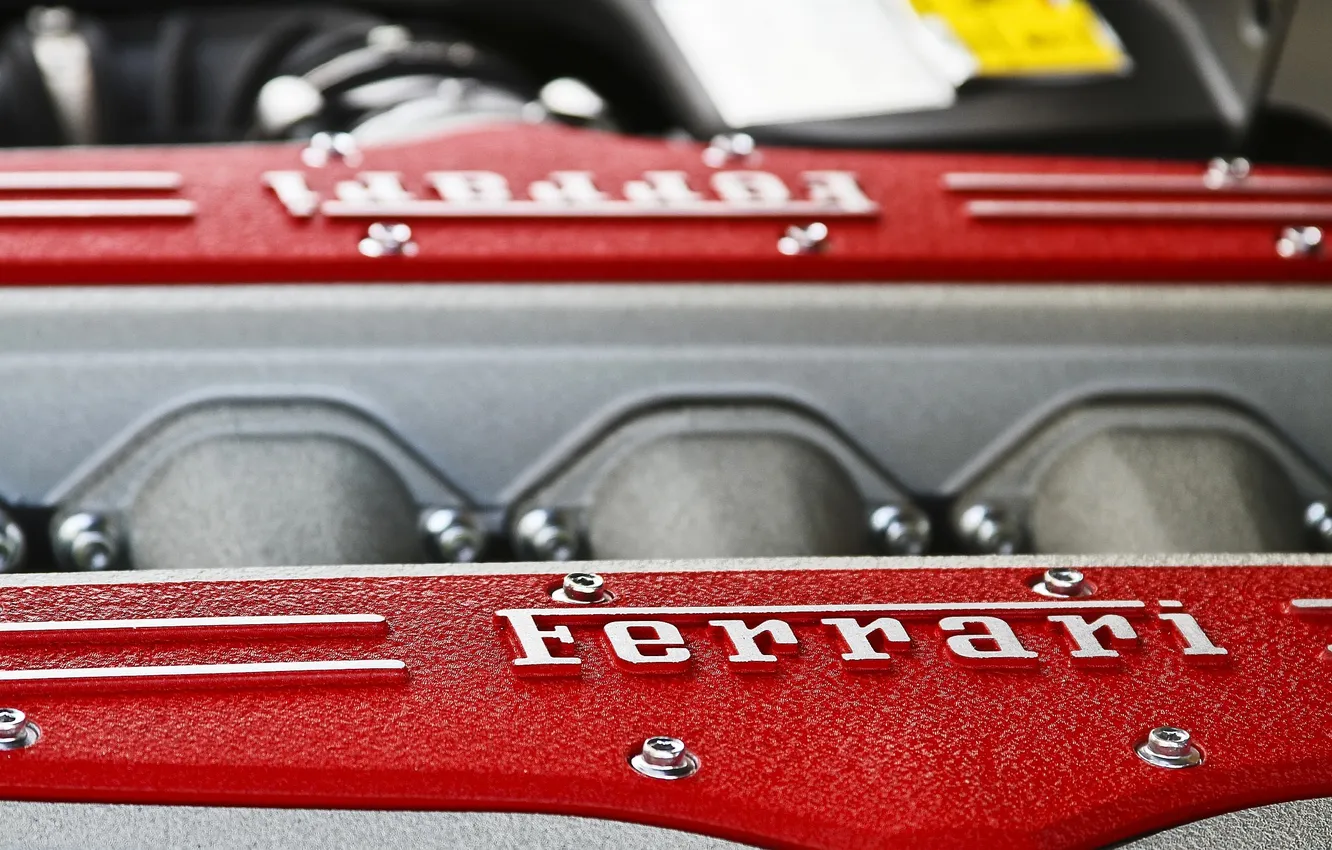 Фото обои двигатель, логотип, Ferrari 599GTB