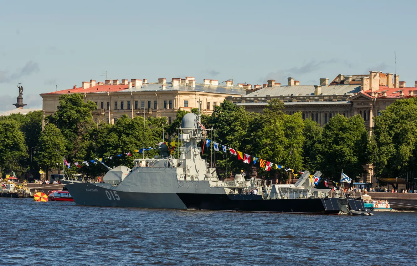 Фото обои праздник, корабль, ракетный, махачкала, малый