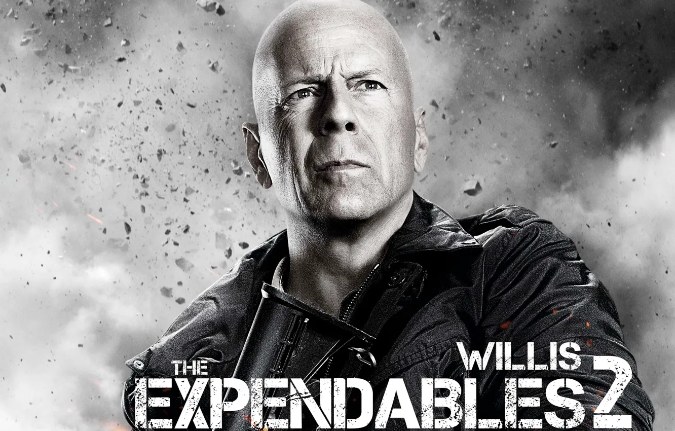 Фото обои Брюс, лысый, Bruce Willis, Неудержимые 2, Expendables 2