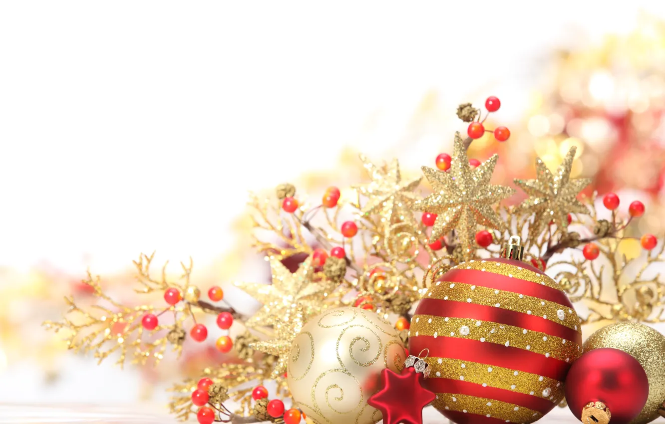 Фото обои шарики, украшения, праздник, Новый Год, Рождество, Christmas, New Year