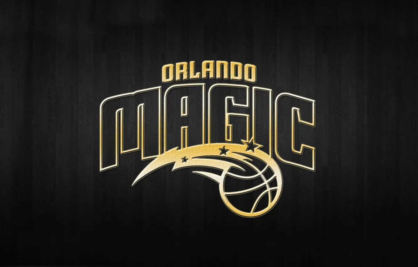 Фото обои Фон, Логотип, Золото, NBA, Orlando, Magic