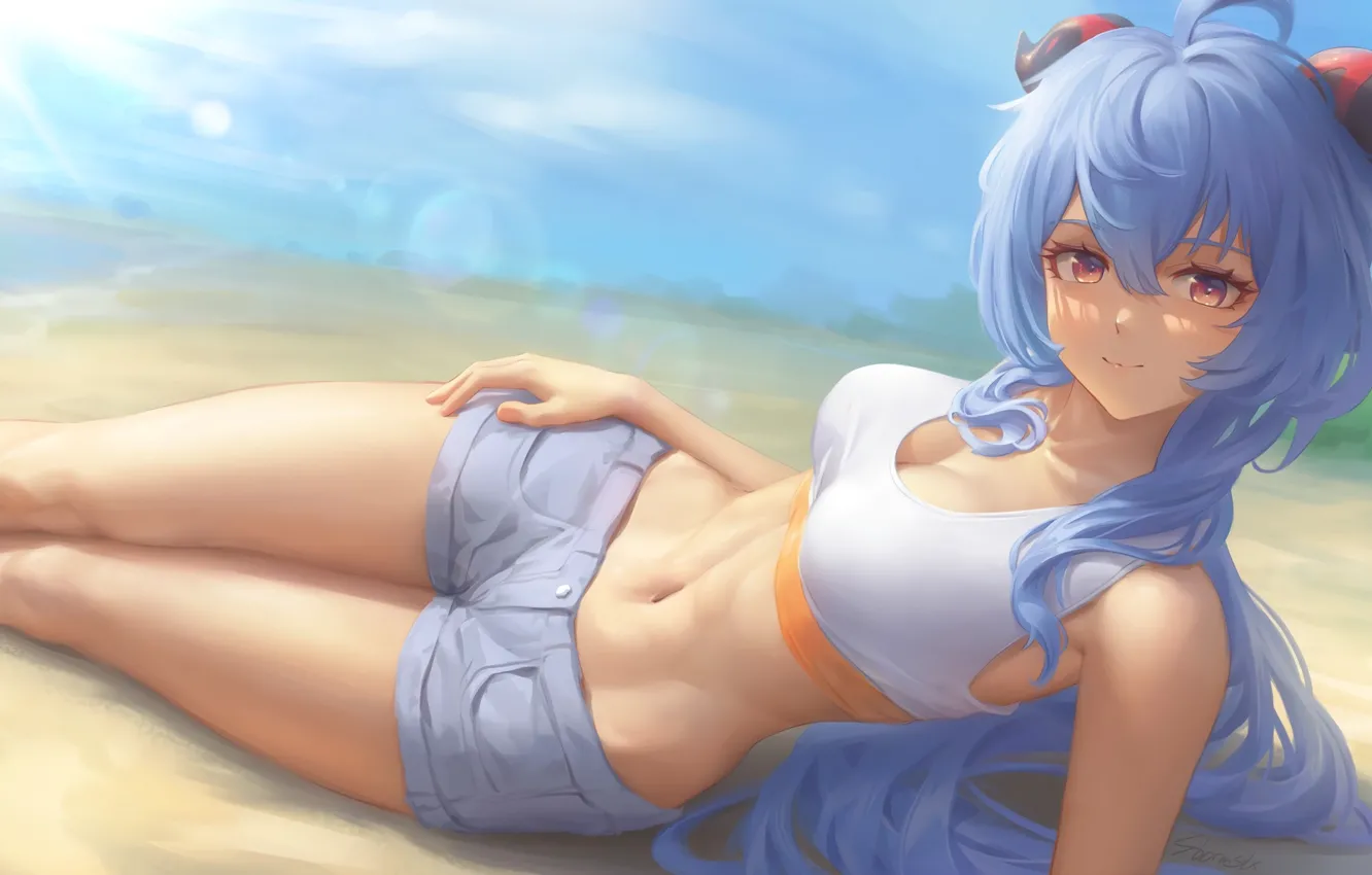 Фото обои anime, anime girls, blue hair, Genshin Impact