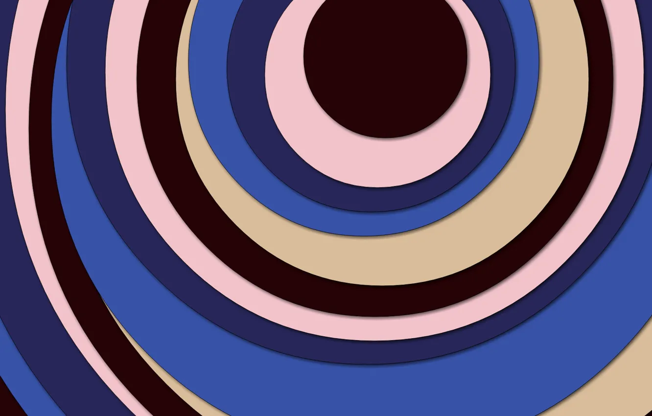 Фото обои белый, круги, абстракция, фон, голубой, геометрия, коричневый