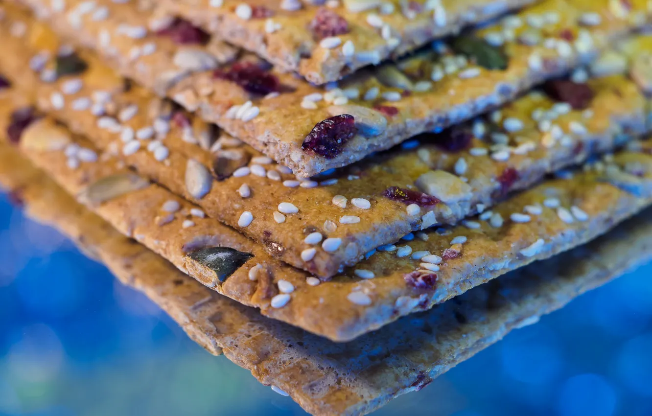 Фото обои макро, печенье, кунжут