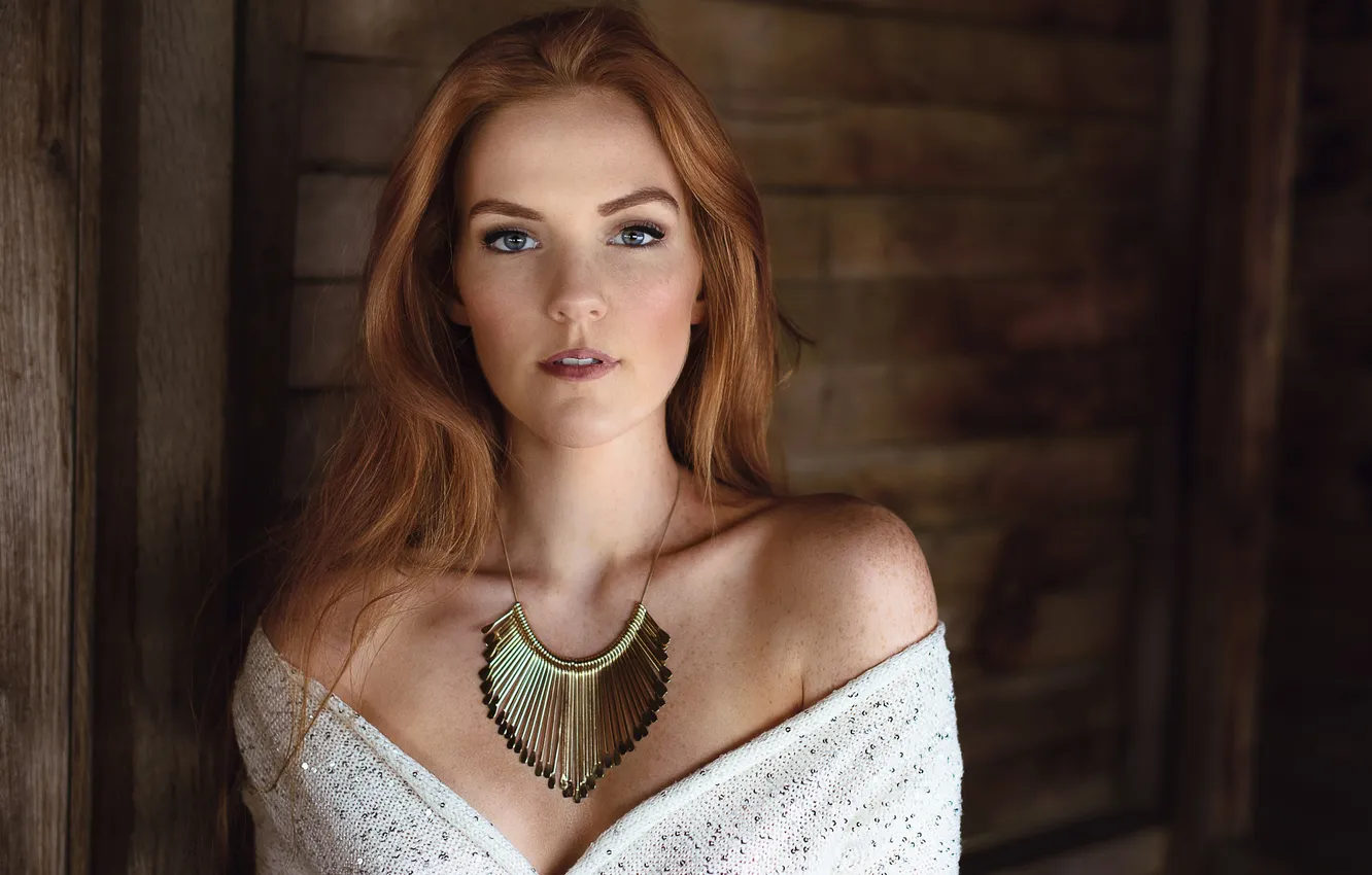 Фото обои веснушки, прелесть, плечи, Natural light only, Evelien
