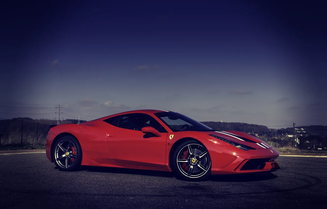 Фото обои Красная, Феррари, Италия, Ferrari, Red, 458, italia, Speciale