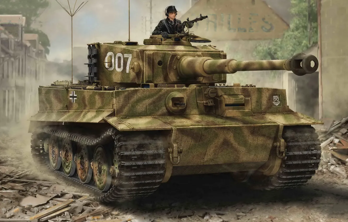 Фото обои Тигр, Panzerkampfwagen VI, немецкий тяжёлый танк