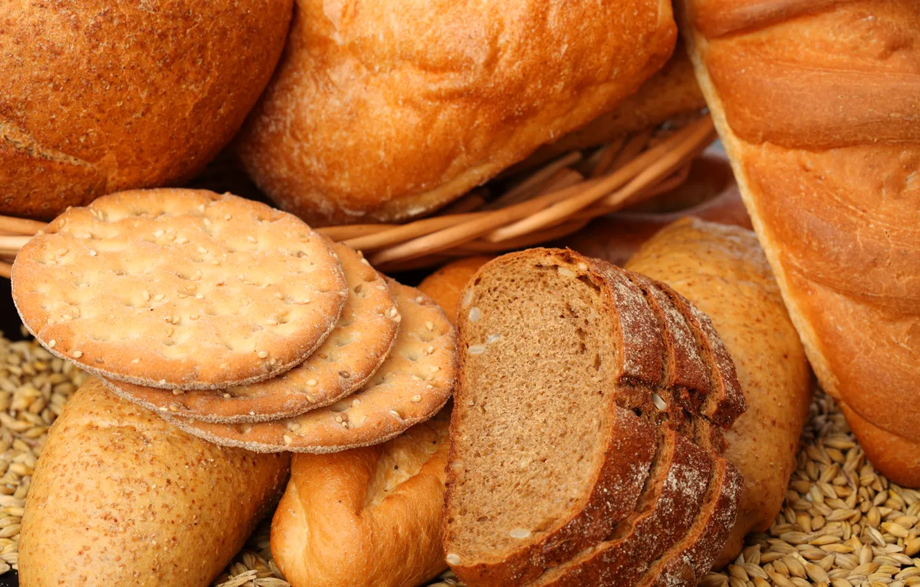Фото обои зерно, печенье, хлеб, выпечка, ломти, тмин