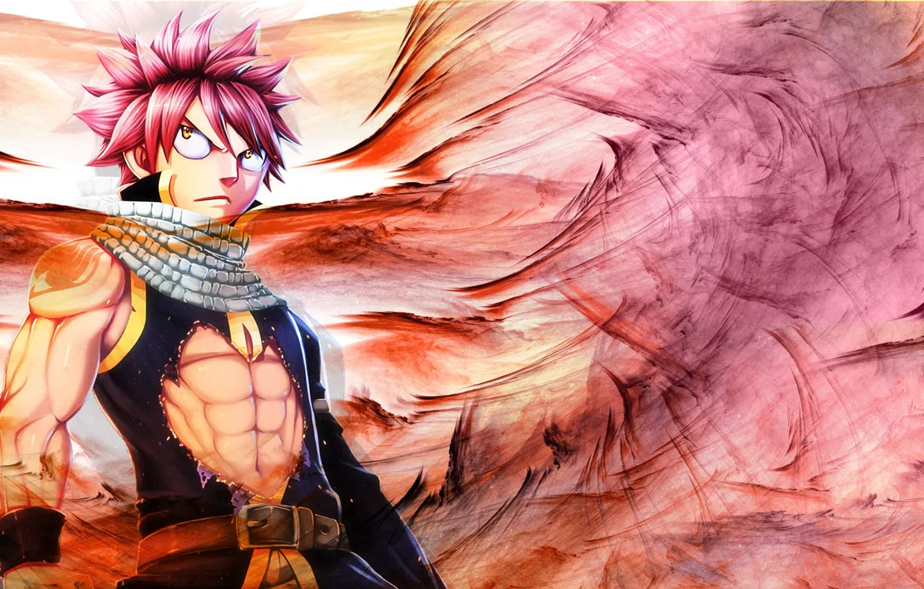 Фото обои аниме, арт, fairy tail, Нацу Драгнил, Хвост феи