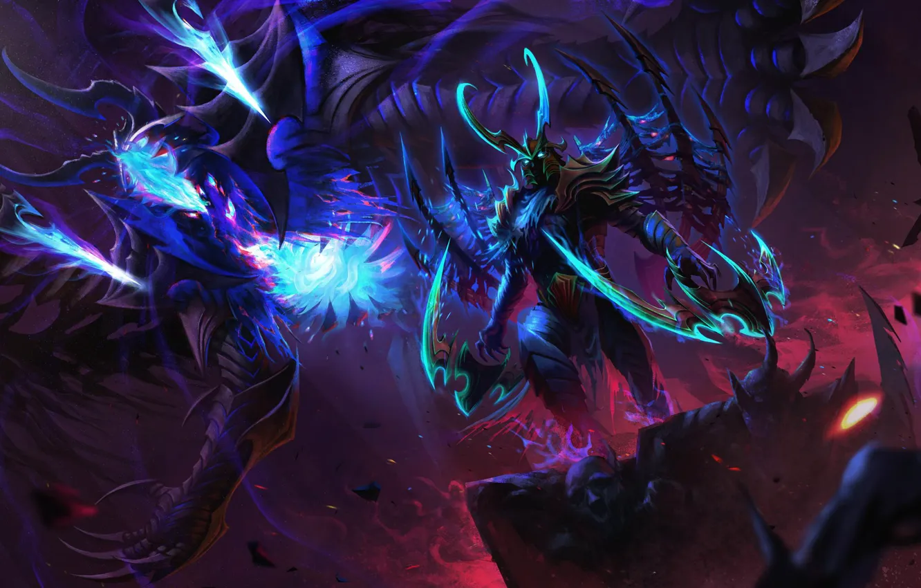 Фото обои игра, демон, герой, Valve, Dota 2, hell, Marauder, Demon