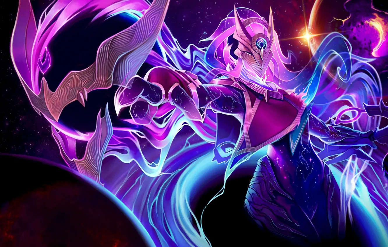 Фото обои космос, League Of Legends, Kindred