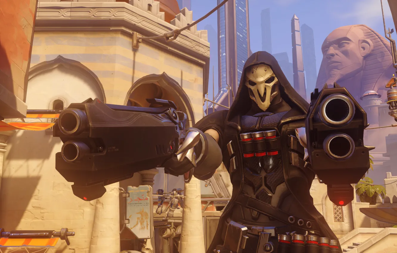 Фото обои пистолеты, жнец, Overwatch