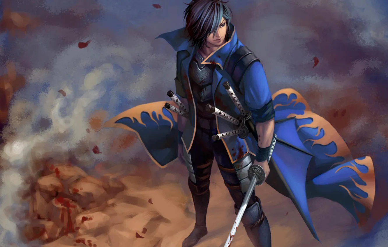 Фото обои катана, самурай, Данте, Анимэ, масанумэ