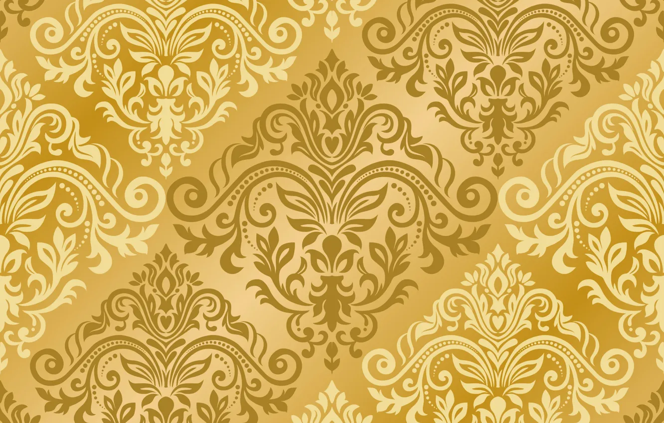 Фото обои узор, vector, текстура, золотой, орнамент, with, pattern, ornament