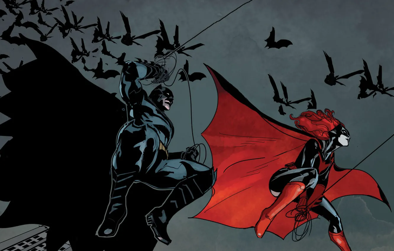 Фото обои красный, comics, Batwoman