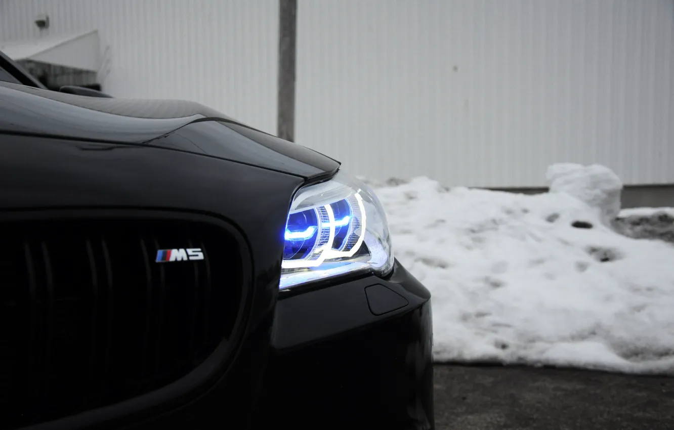 Фото обои BMW, Black, F10, Sight, LED