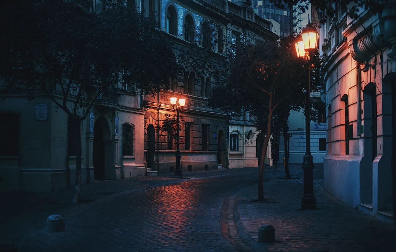 Фото обои light, street, cityscape, lamp posts, urban scene