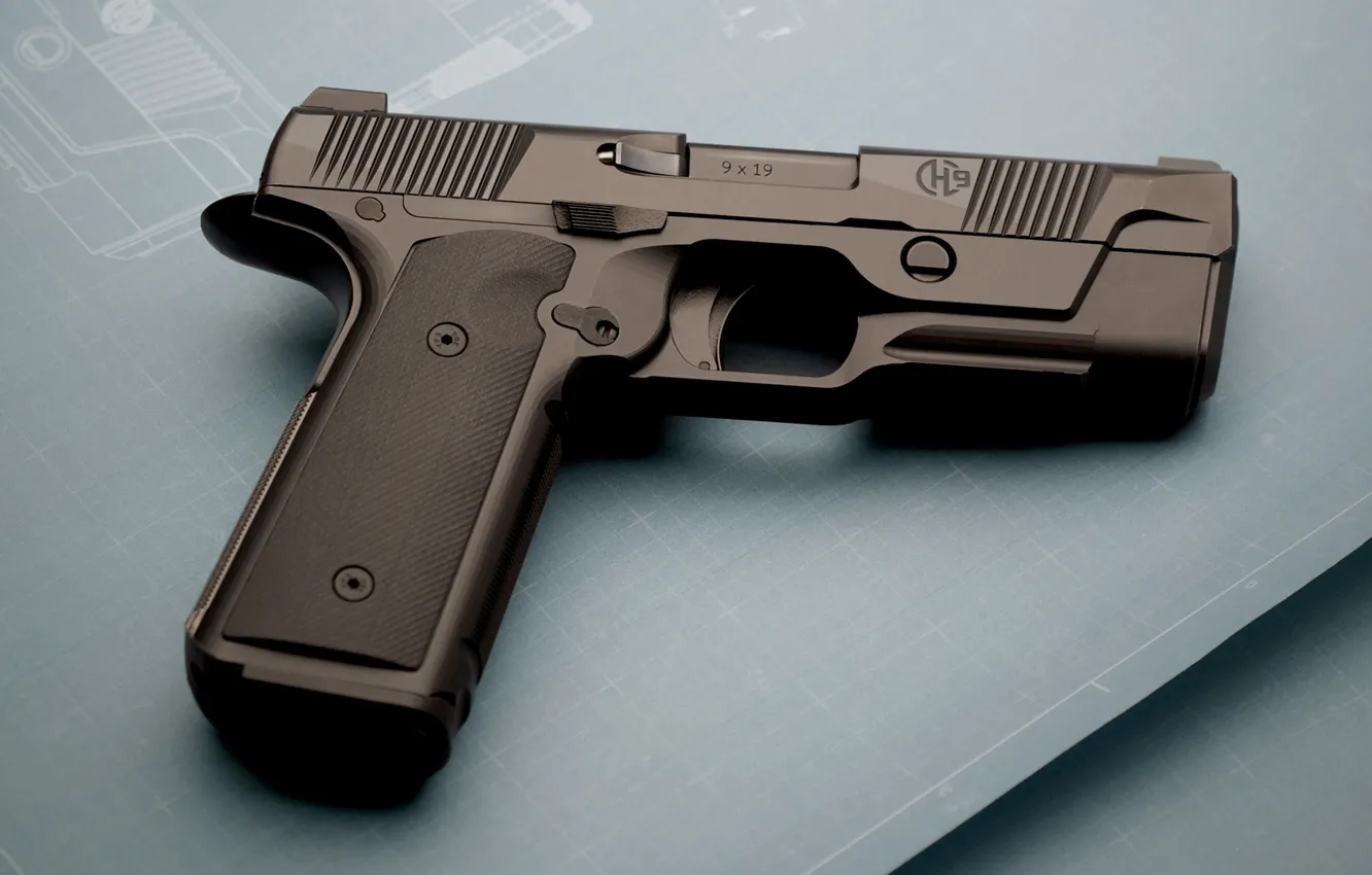 Фото обои пистолет, оружие, gun, pistol, weapon, Hudson, Хадсон, Blueprint