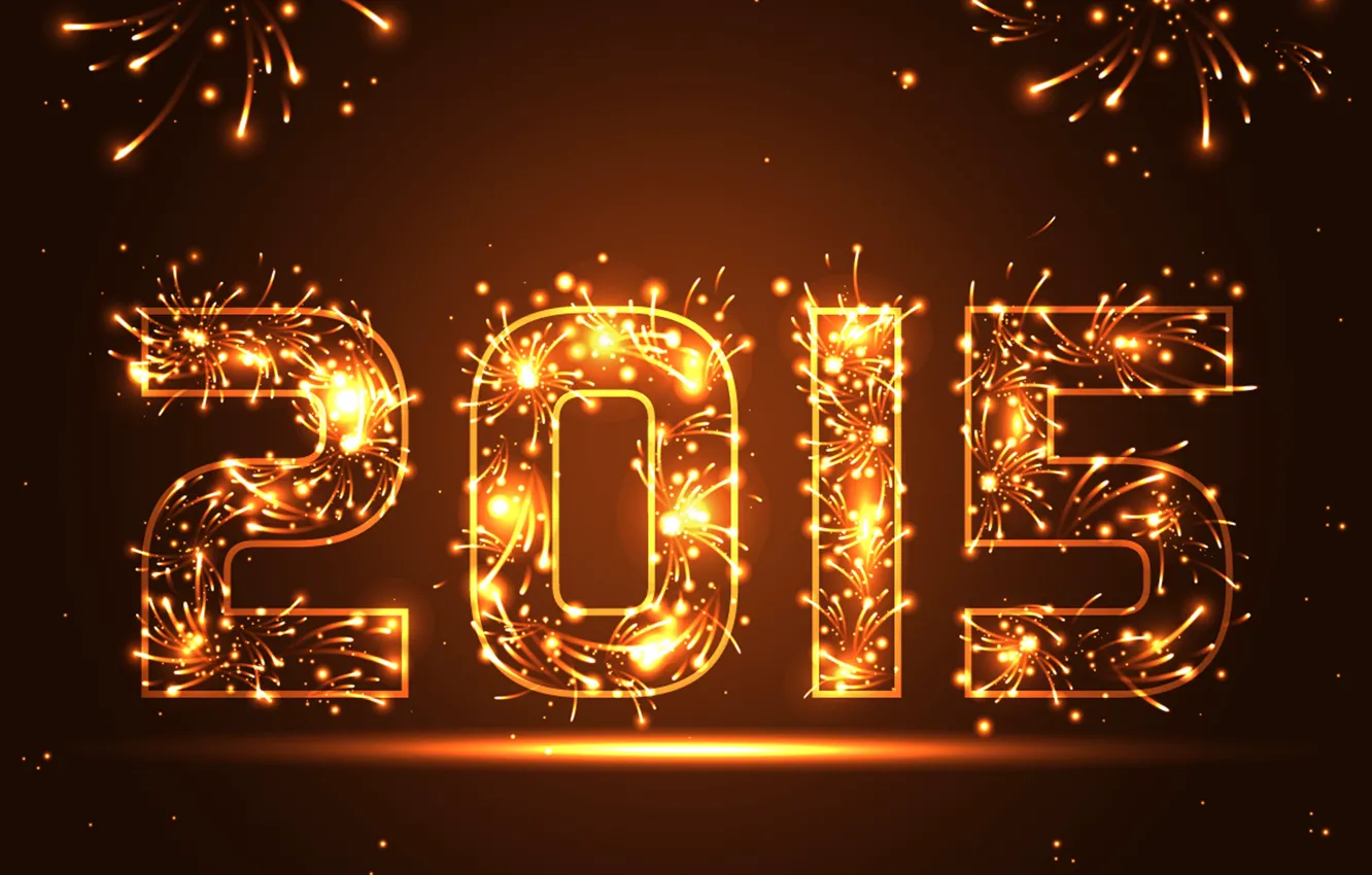 Фото обои салют, Новый Год, gold, New Year, fireworks, Happy, sparkle, 2015