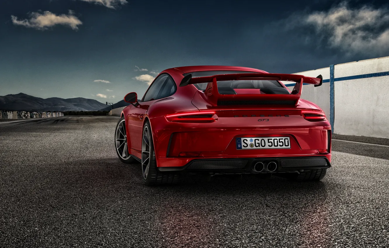 Фото обои 911, Porsche, спойлер, порше, красная, GT3