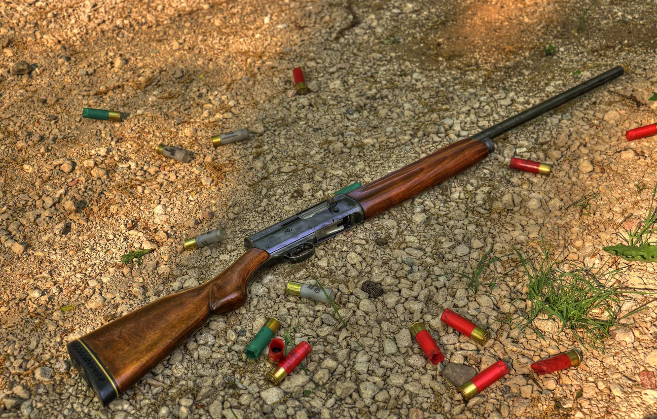 Фото обои ружье, патроны, Гладкоствольное, самозарядное, Remington, Model 11