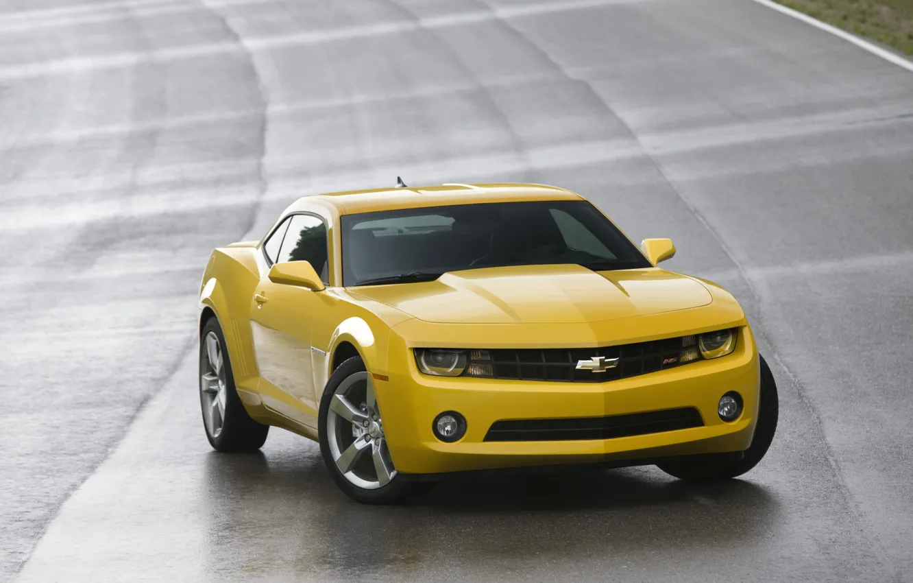 Фото обои желтый, Chevrolet, Camaro