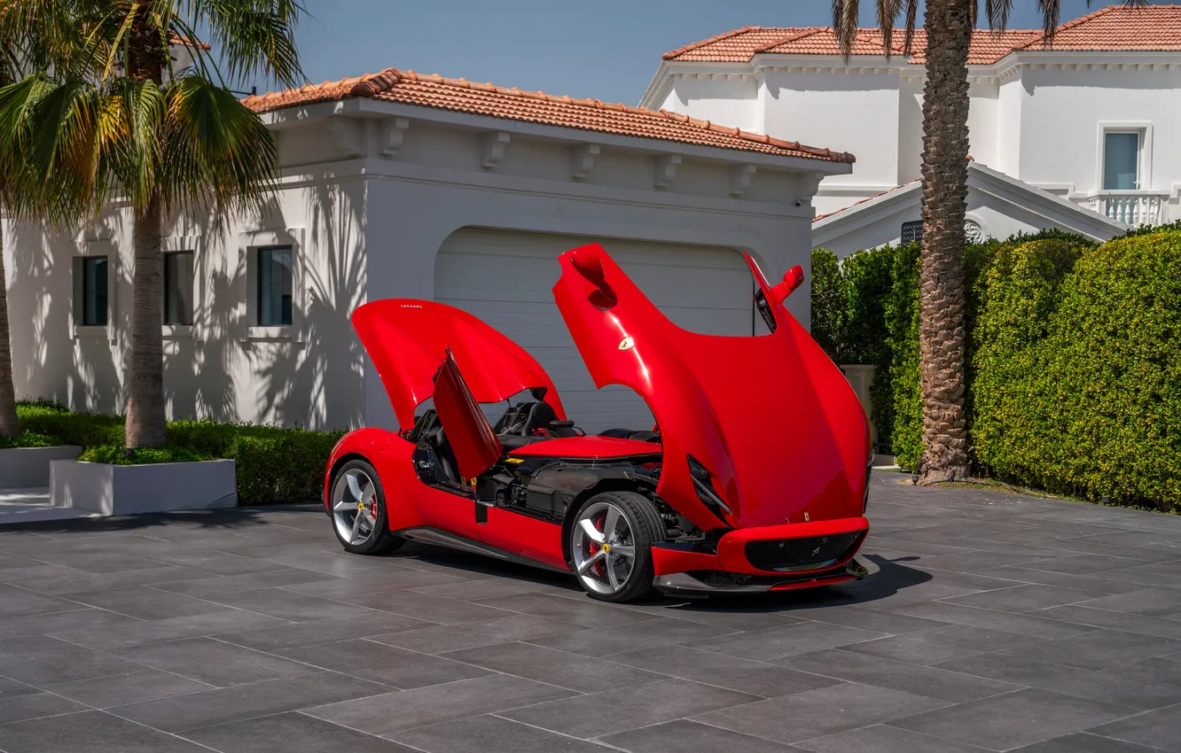 Фото обои Ferrari, суперкар, феррари, Supercar, единственный экземпляр, 2021, Monza SP2, Ferrari Monza SP2