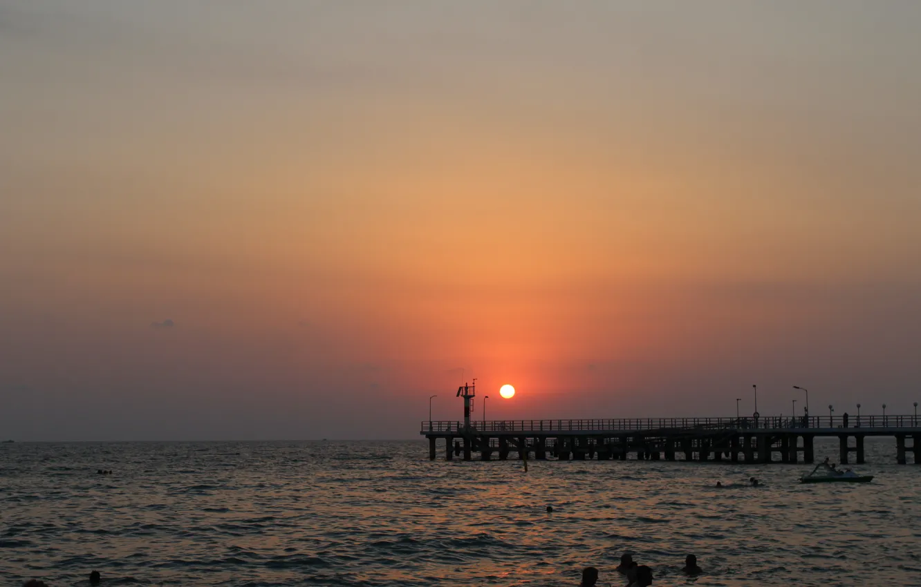 Фото обои солнце, закат, Море