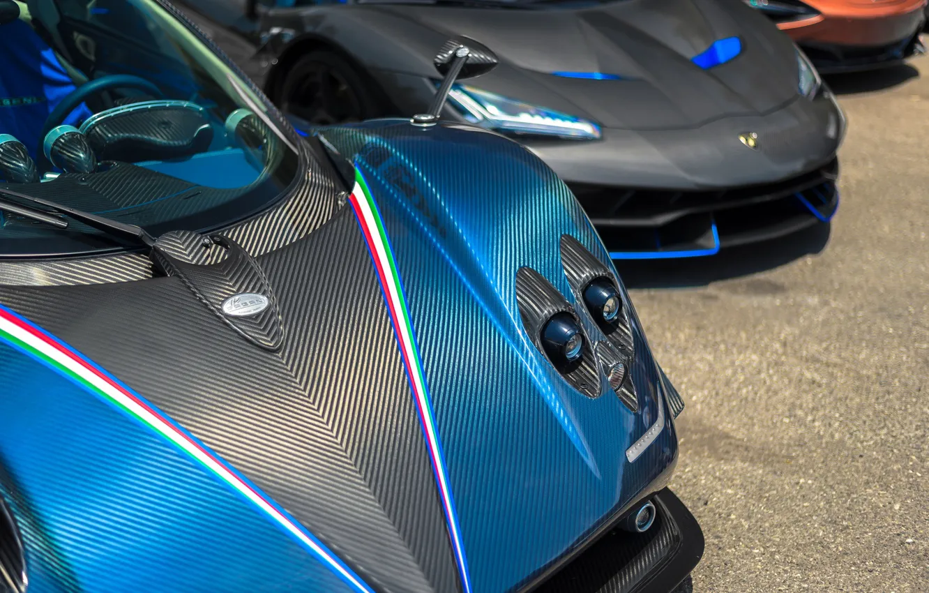 Фото обои Lamborghini, Carbon, Blue, Zonda R, Centenario, Pagany
