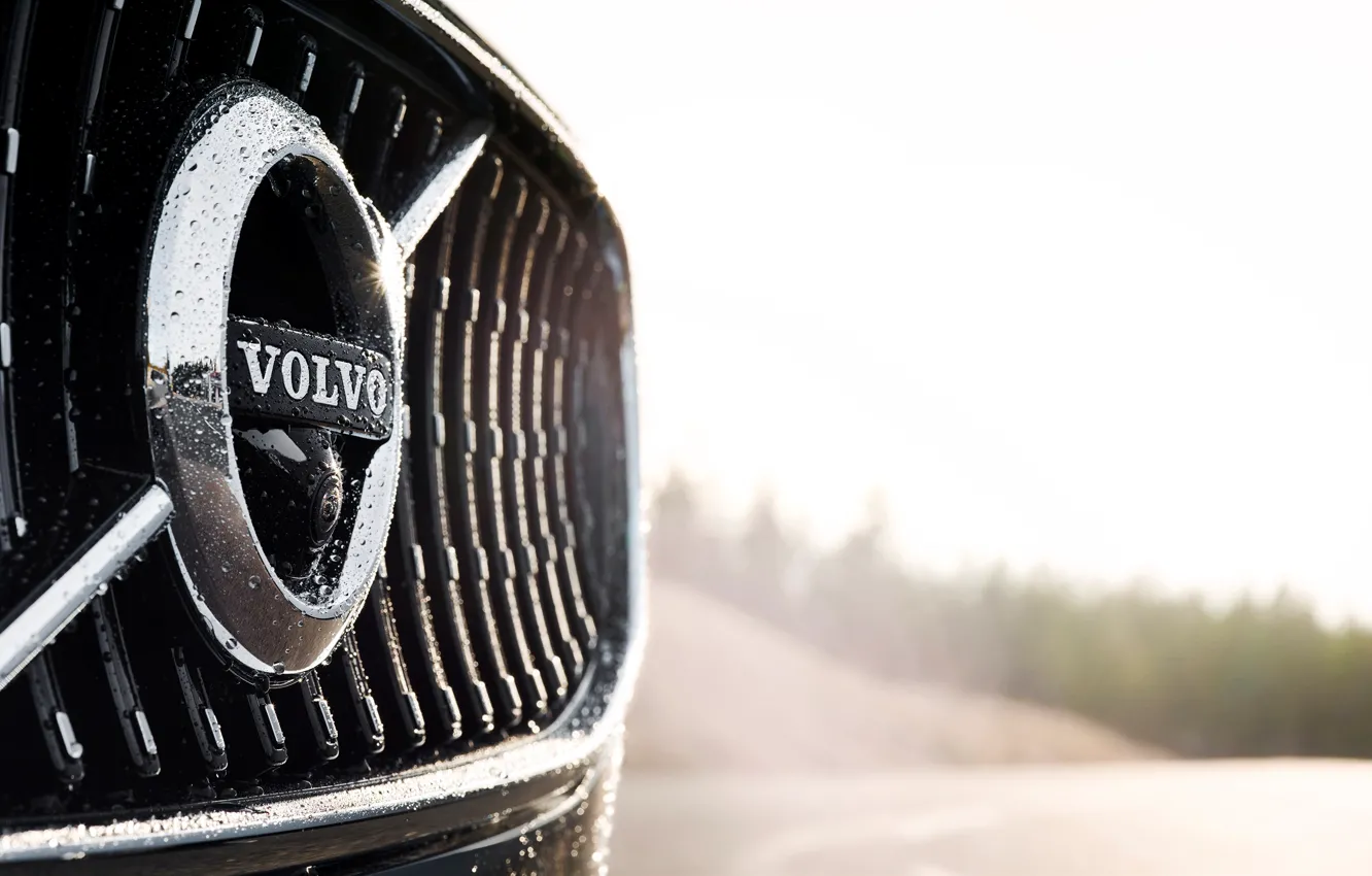 Фото обои Volvo, Эмблема, Car, Logo, Silver, Cross Country, 2017, V90