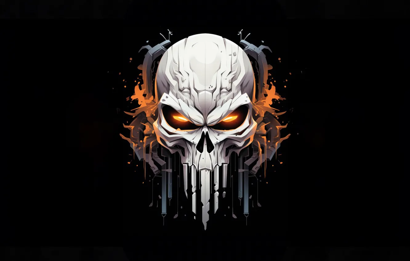 Фото обои skull, logo, punisher