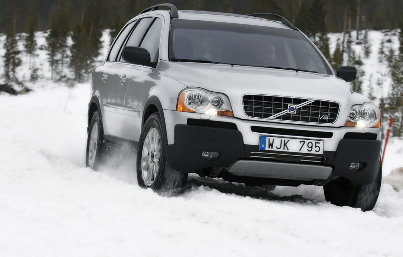Фото обои зима, снег, Volvo