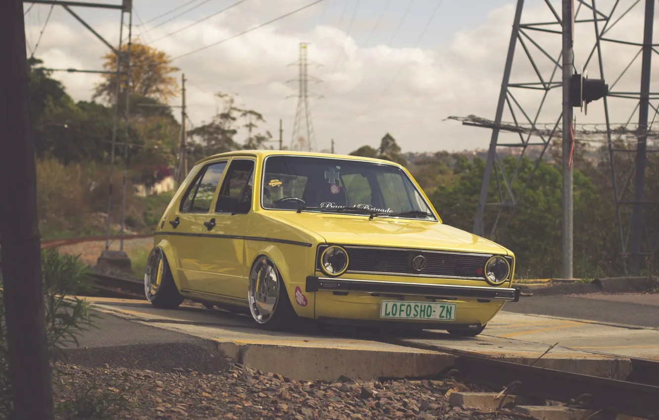 Фото обои volkswagen, golf, tuning, germany, low, mk1, stance