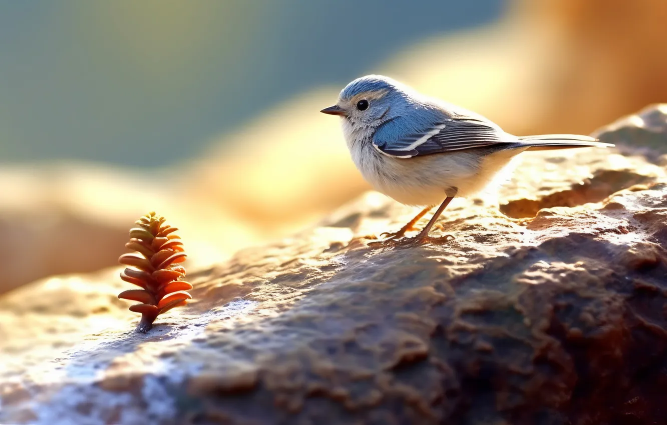 Фото обои animals, art, birds, blurred, closeup, blurry background