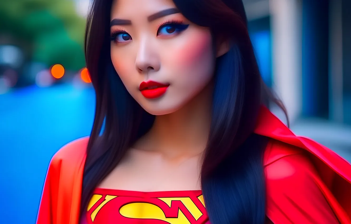 Фото обои supergirl, cosplay, asian girl