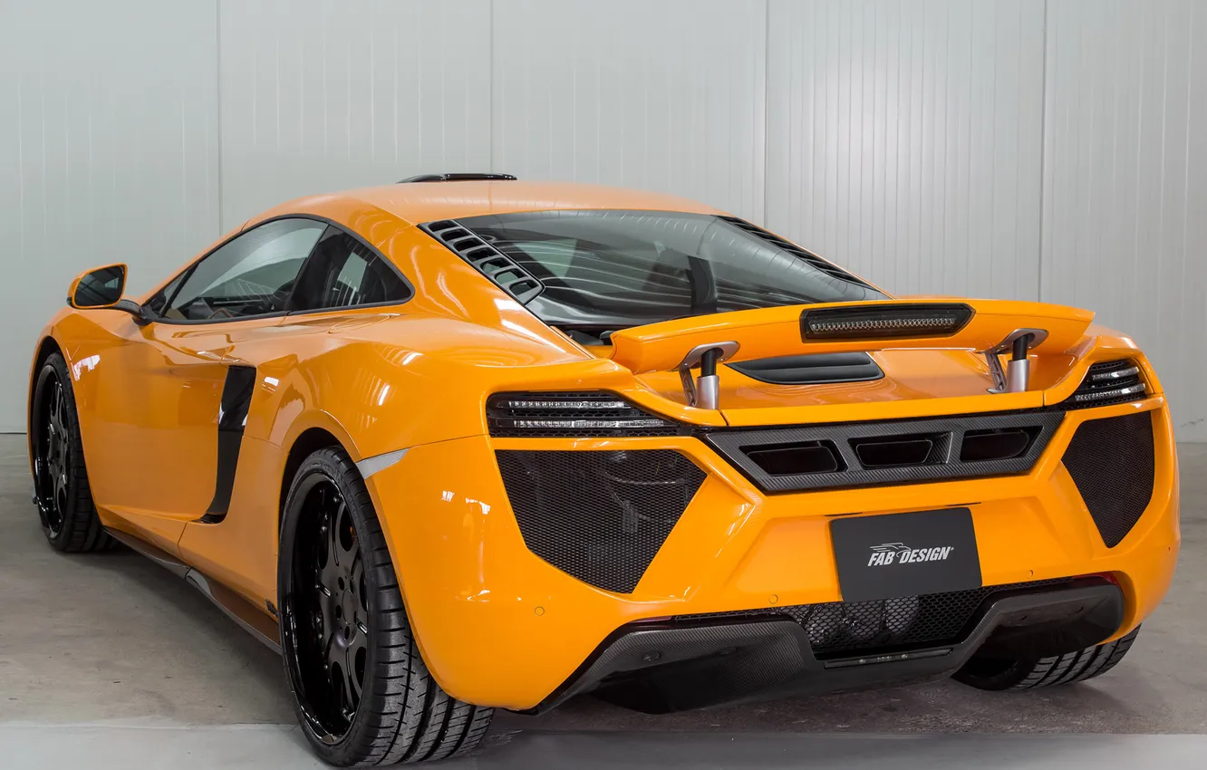 Фото обои car, McLaren, MP4-12C, orange, задок, FAB Design