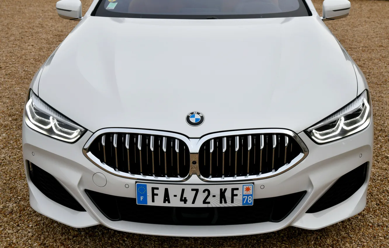 Фото обои белый, купе, BMW, перед, 2018, 8-Series, 8er, G15
