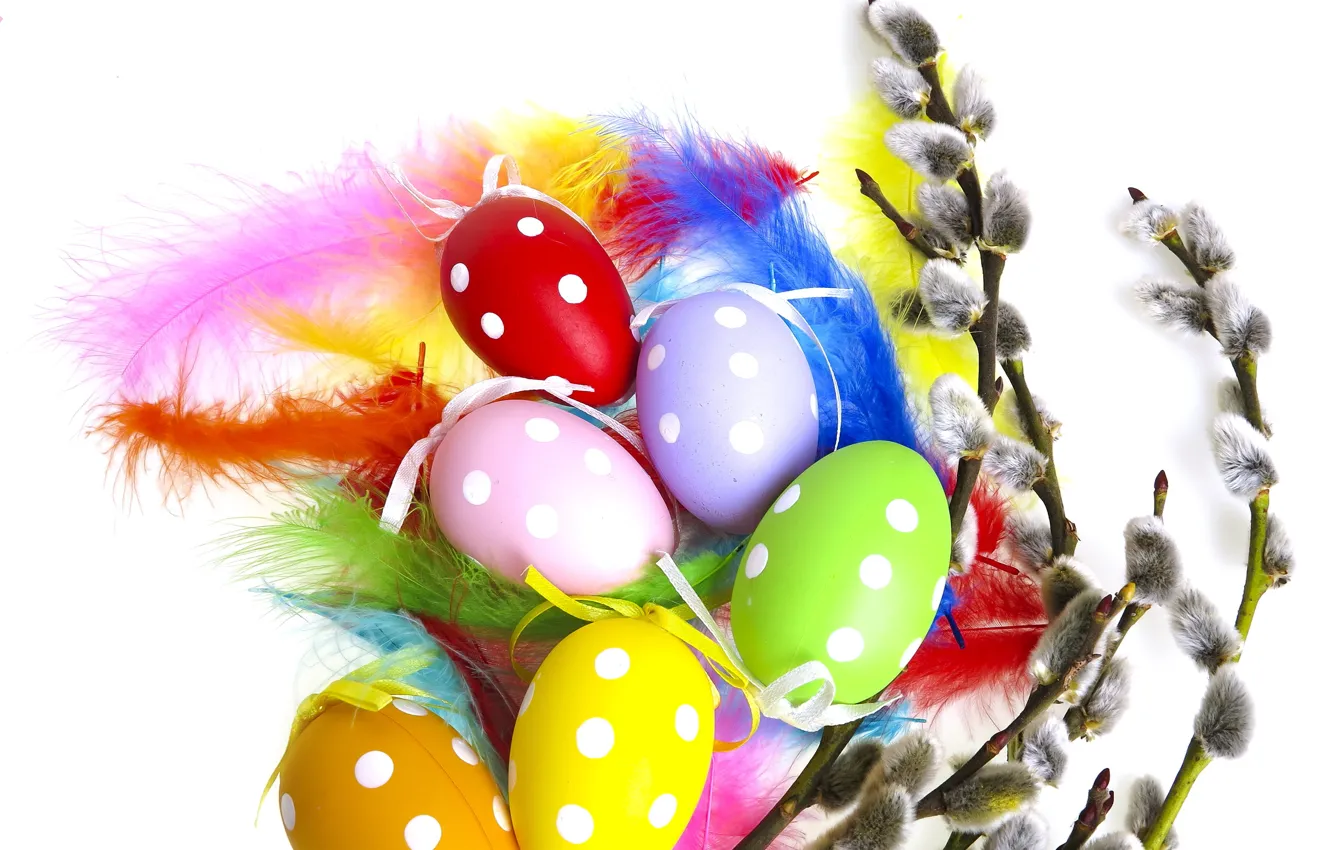 Фото обои яйца, colorful, пасха, верба, eggs, easter, willow twig
