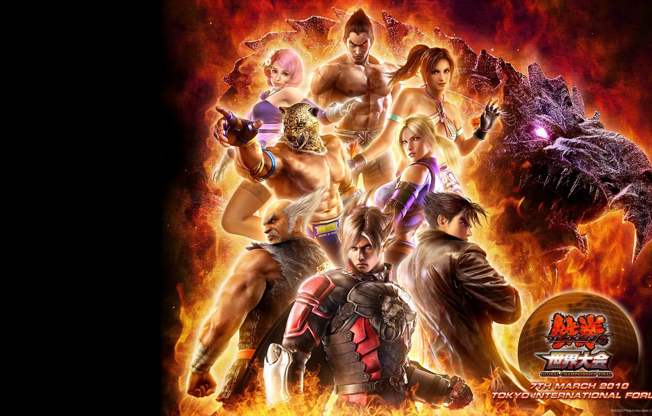 Фото обои фон, пламя, персонажи, Tekken 6 Bloodline Rebellion