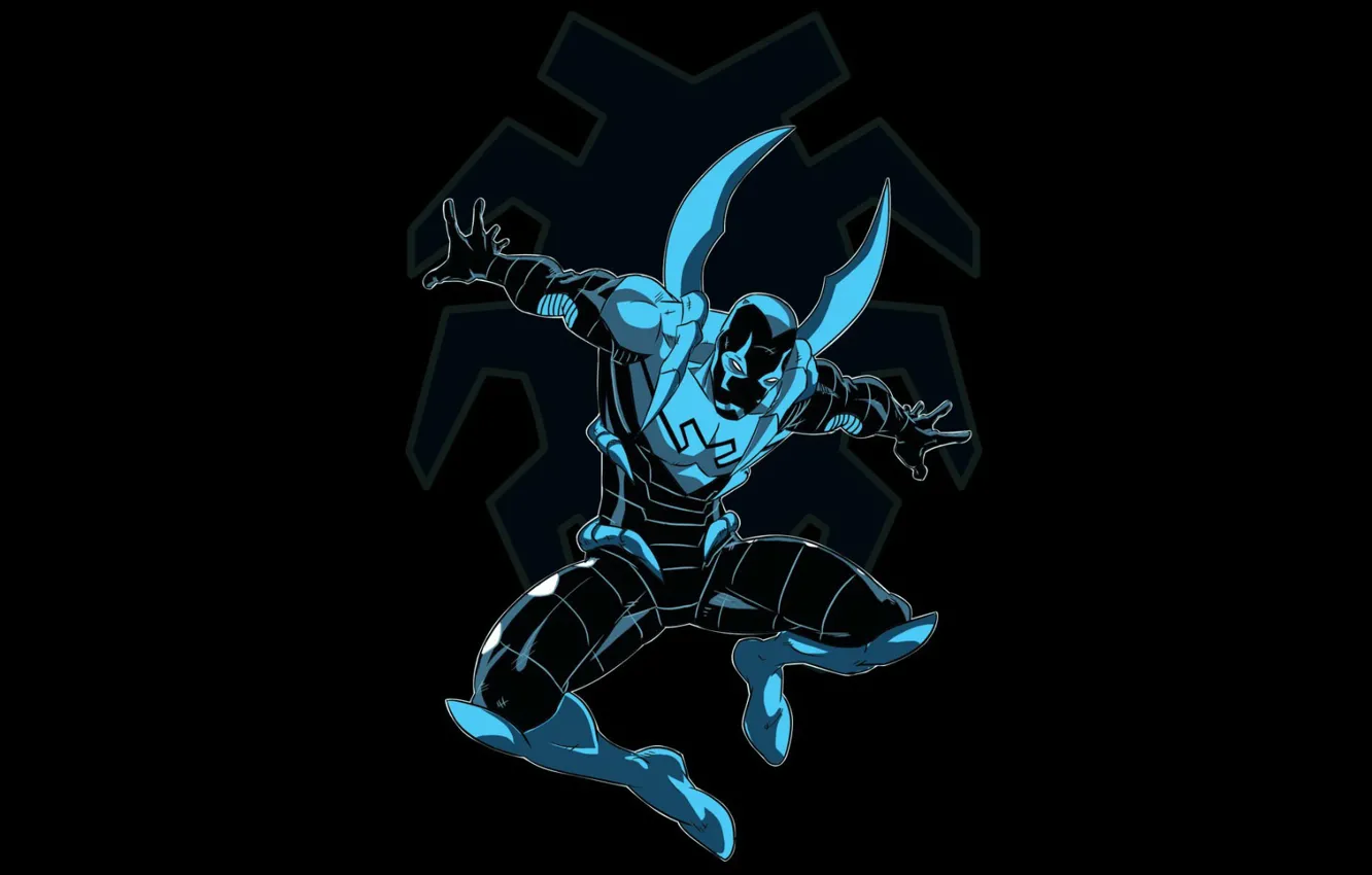 Фото обои фон, comics, hero, DC Comics, скарабей, синий жук, scarab, blue beetle