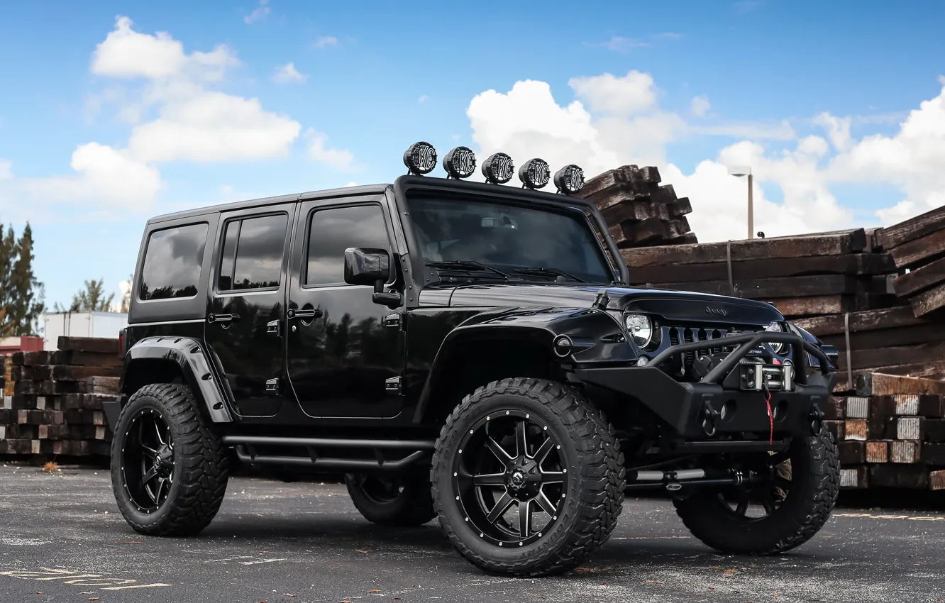 Фото обои Black, Tuning, Wrangler, Jeep