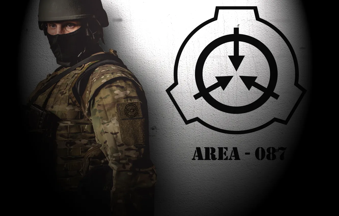 Фото обои игры, оружие, soldier, мужчины, security, SCP, SCP:containment breach, logo.