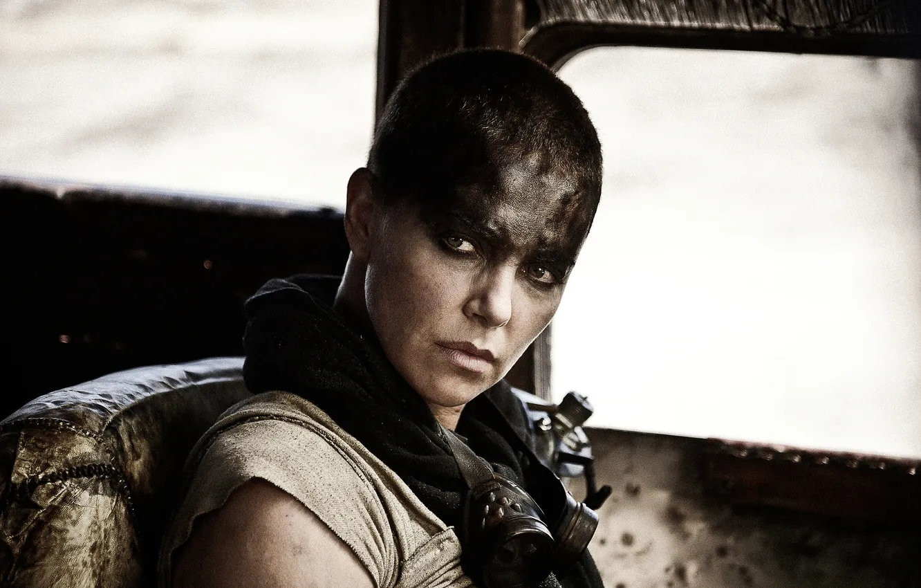 Фото обои Charlize Theron, Шарлиз Терон, постапокалиптика, Mad Max, Fury Road, Безумный Макс, дизельпанк, Дорога ярости