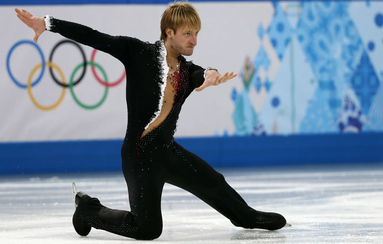 Фото обои чёрный, спорт, звезда, лёд, фигурное катание, мастер, костюм, спортсмен