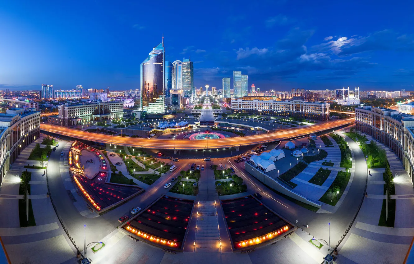 Фото обои Панорама, Казахстан, Астана
