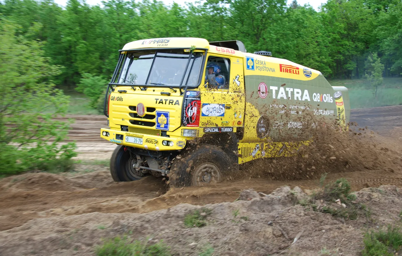 Фото обои Фото, Деревья, Лес, Грузовик, Гонка, Грязь, Rally, Dakar