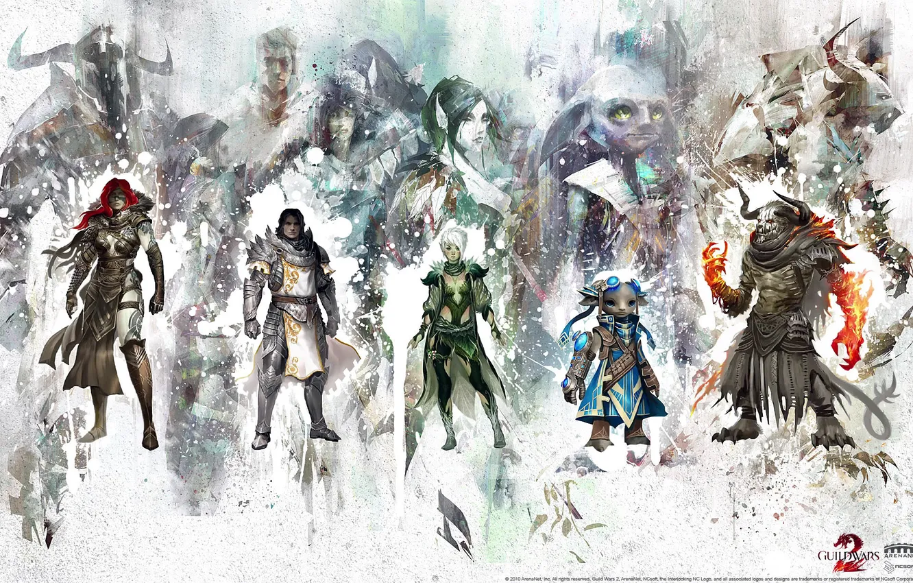 Фото обои Wars, герои, GW2, Guild