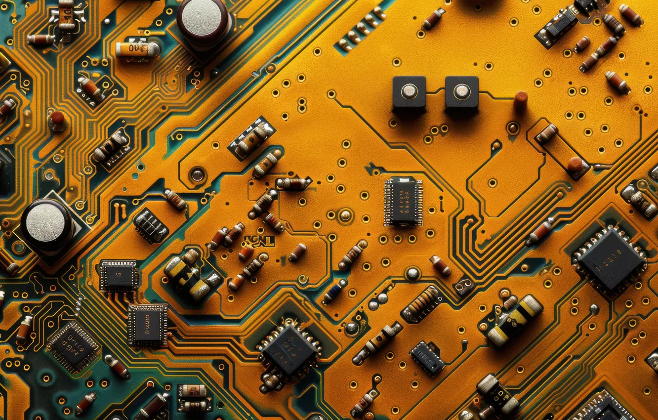 Фото обои motherboard, electronics, connectors, components